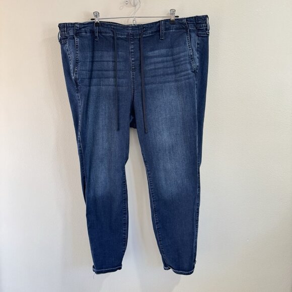 Torrid Jogger Jeans 3R / 3X Pull On Stretch Denim Dark Wash Tapered Pockets - Picture 1 of 10
